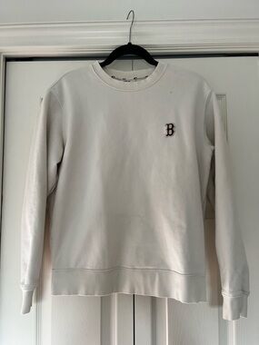 Official MLB Cream Boston Red Sox’s Crewneck Sweater M Baseball